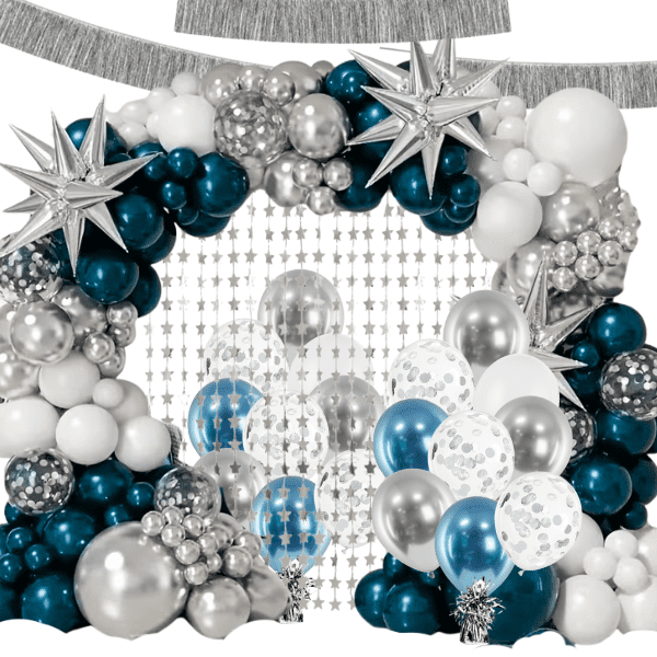 Party set - Silvestr modro-stříbrný