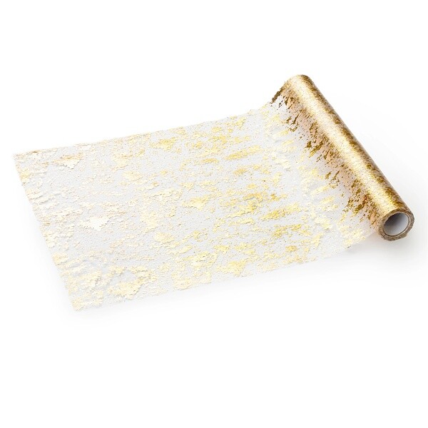 Šerpa dekorativní metalická zlatá 36cmx9m