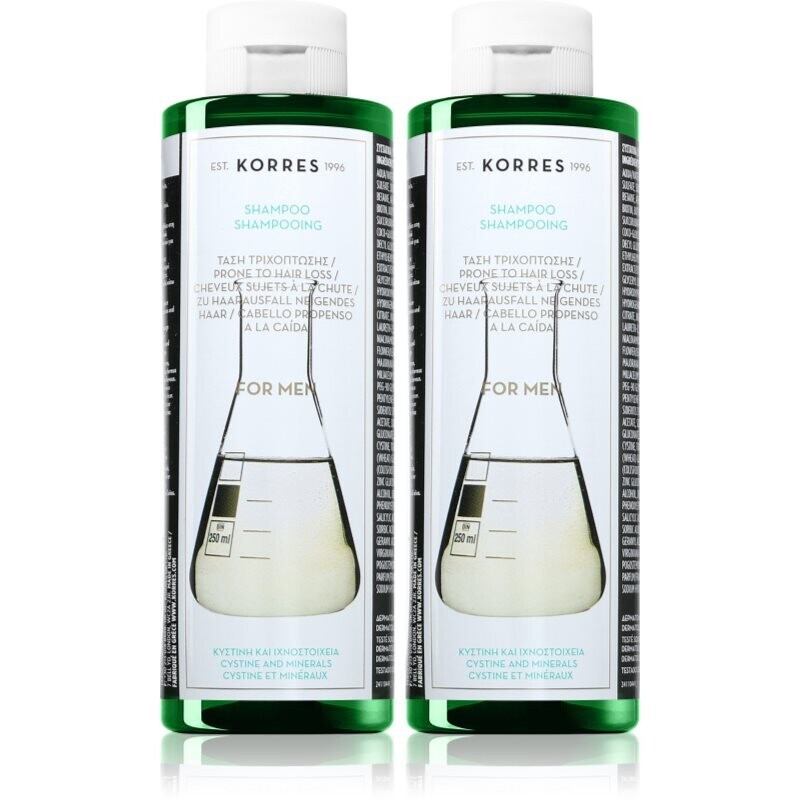 Korres Cystine & Minerals šampon proti vypadávání vlasů výhodné balení pro muže