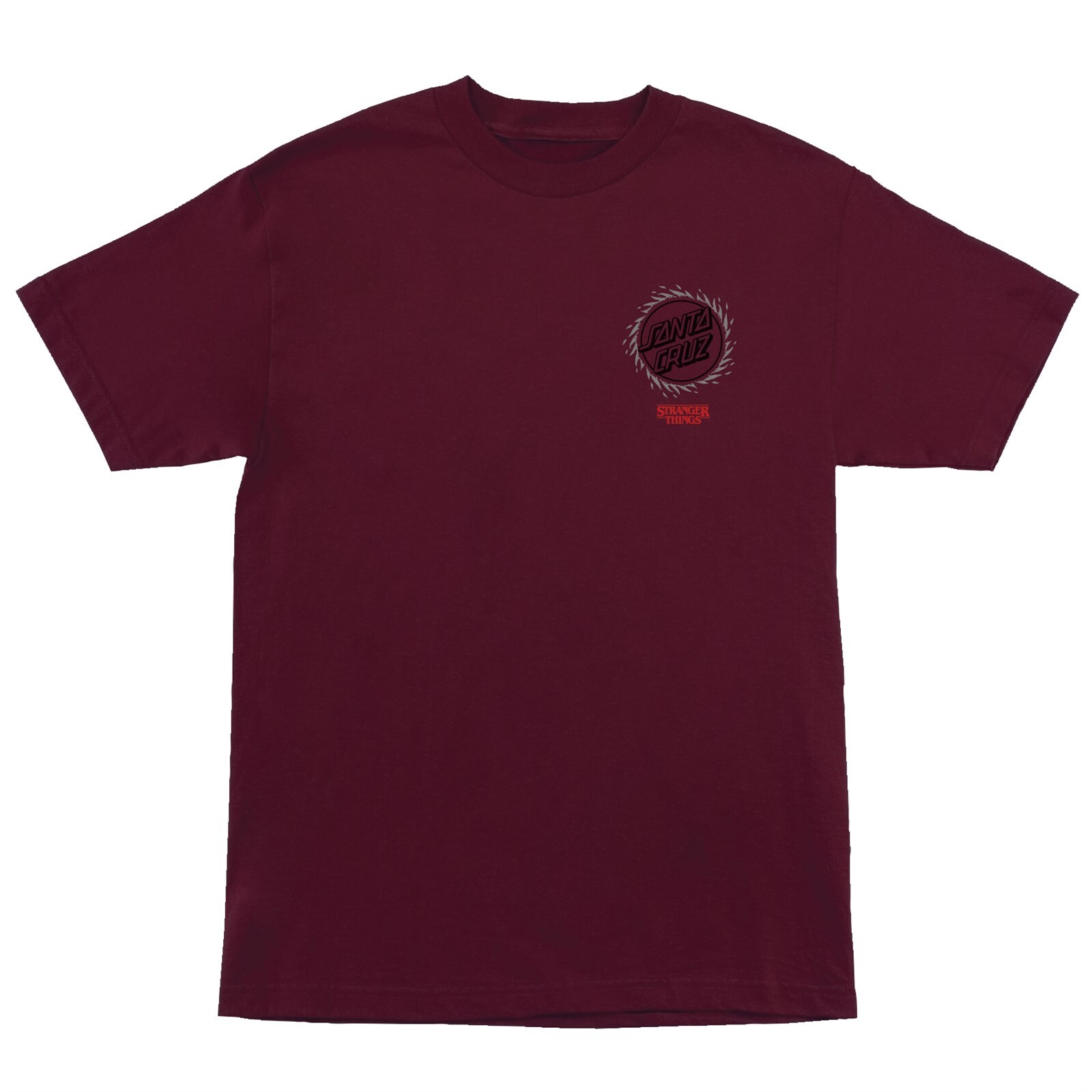 triko SANTA CRUZ - Stranger Things Hellfire Pit S/S Heavyweight T-Shirt Maroon (159359) velikost: XX
