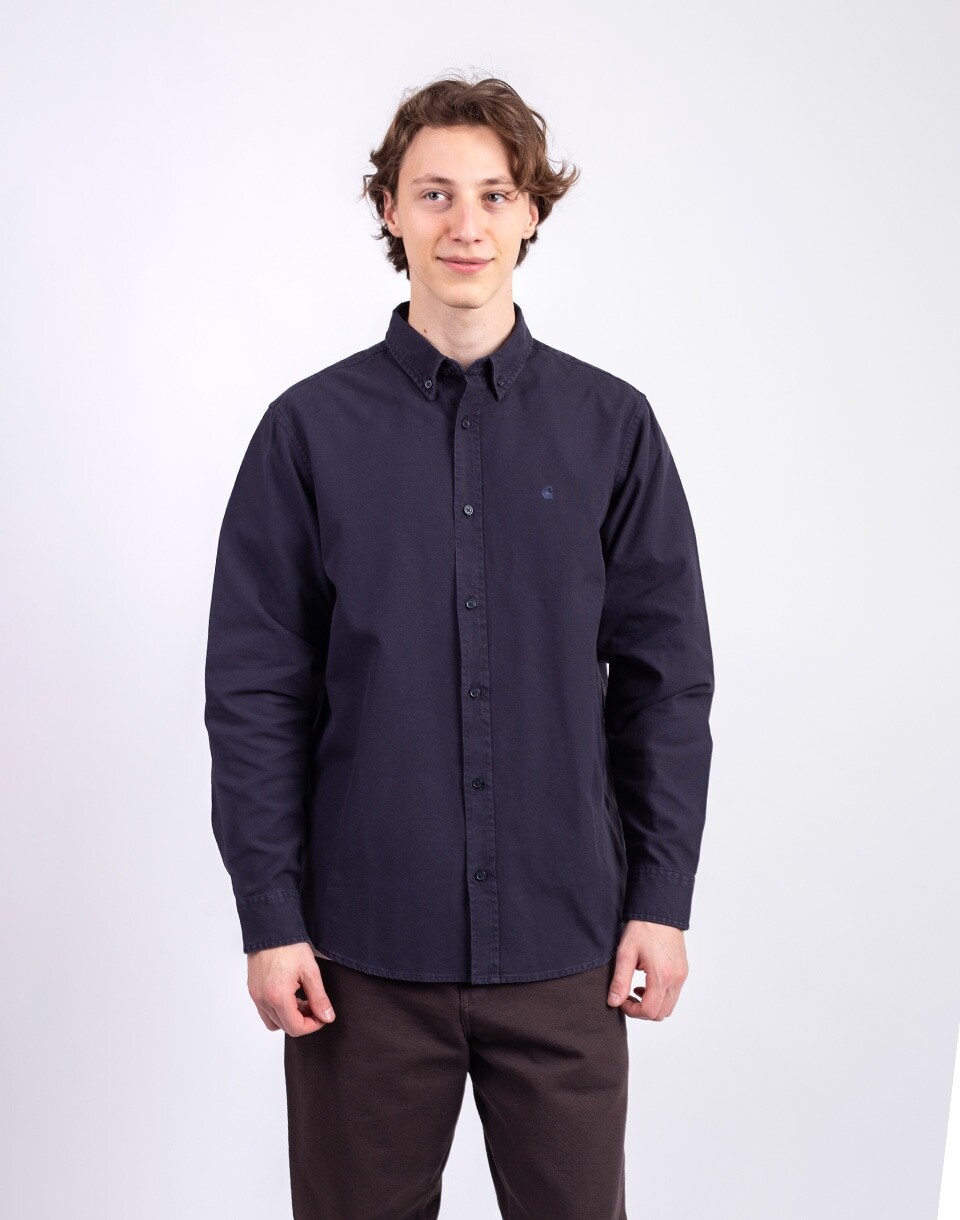 Carhartt WIP L/S Bolton Shirt Dark Navy M