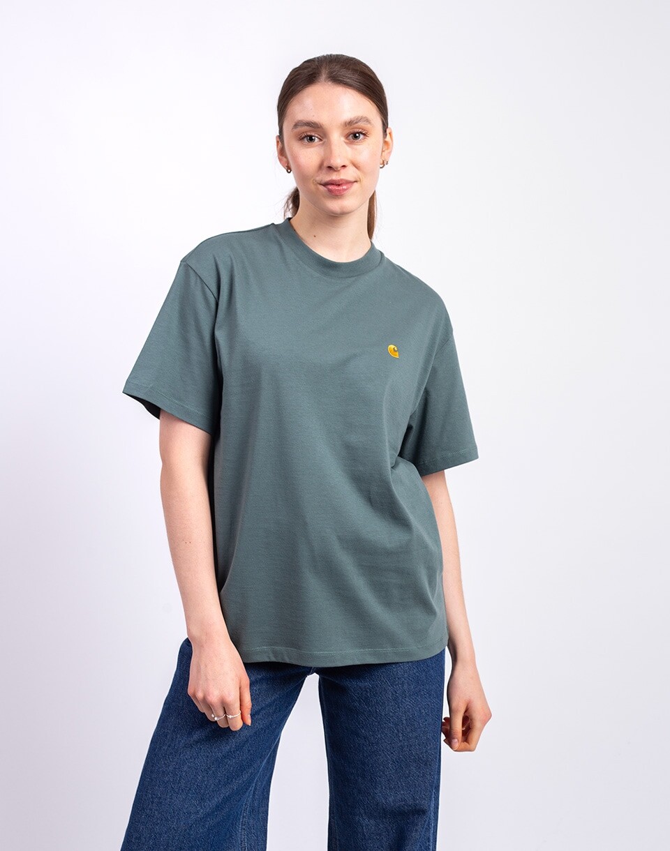 Carhartt WIP W' S/S Chase T-Shirt Velvet Green/Gold XS