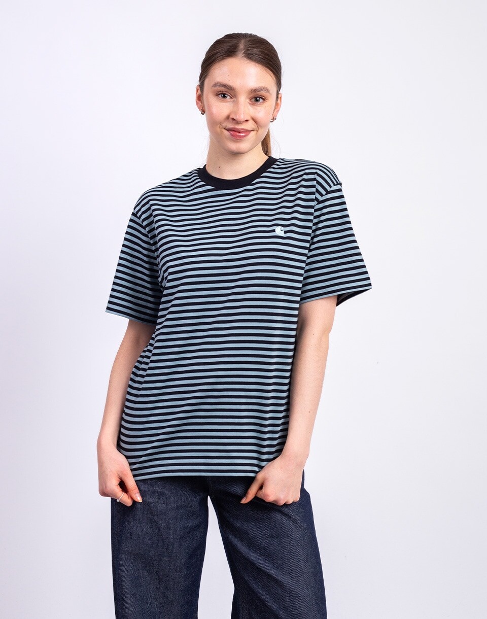 Carhartt WIP W' S/S Verner T-Shirt Verner Stripe, Black/Cit XS
