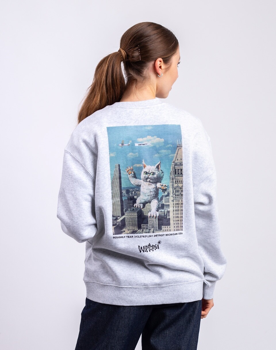 Carhartt WIP W' Wiptopia Script Sweatshirt Ash Heather/ Dusky Beige XS