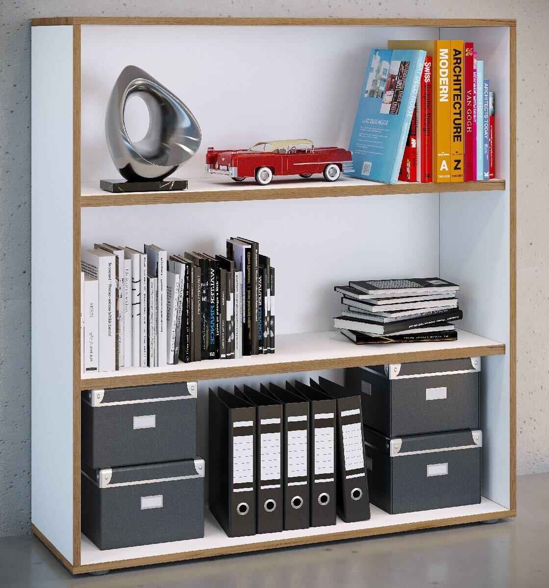 VCM 3dílná kancelářská police „Salia“ B100, bílá