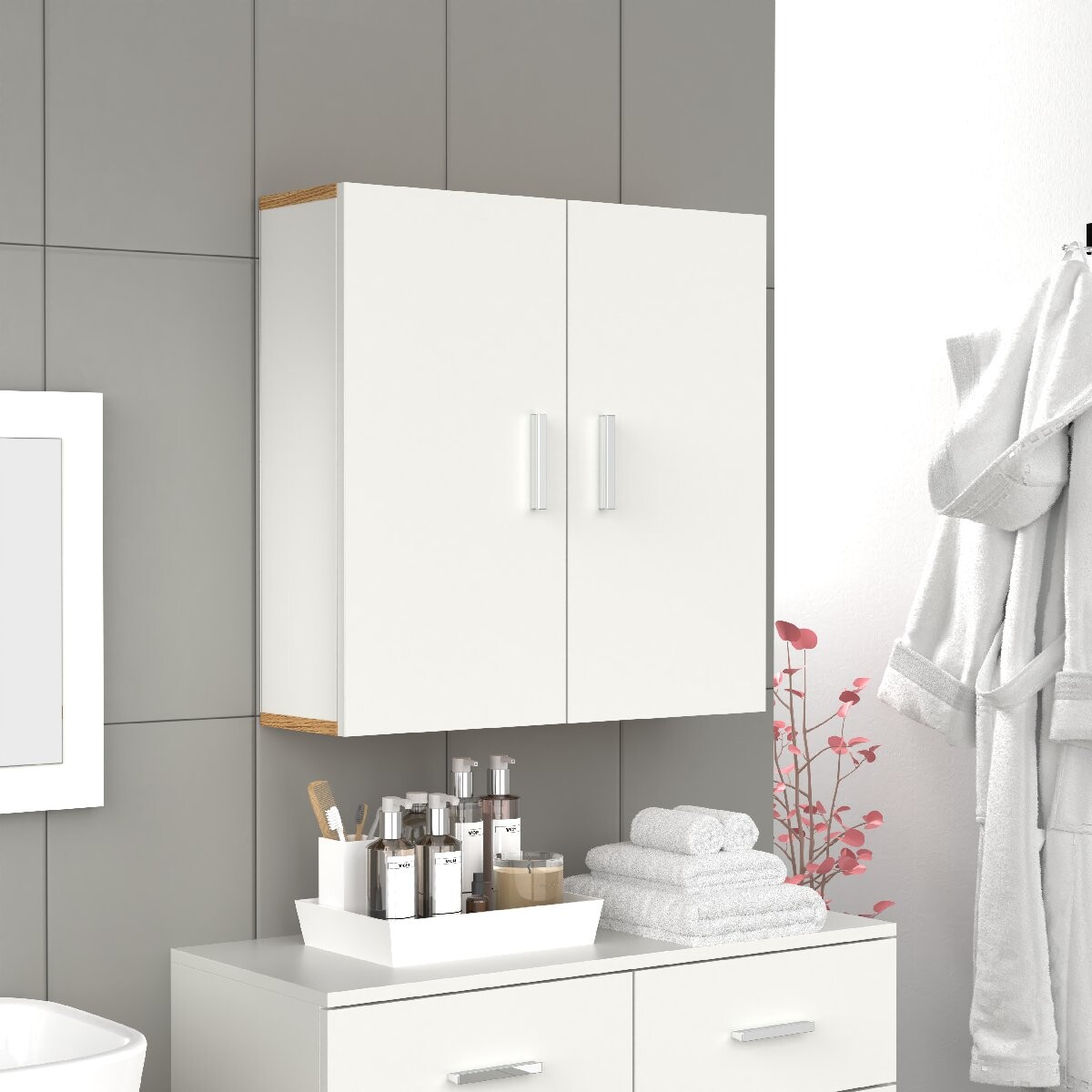 VCM Nástěnná skříňka „Landos“, dub medový