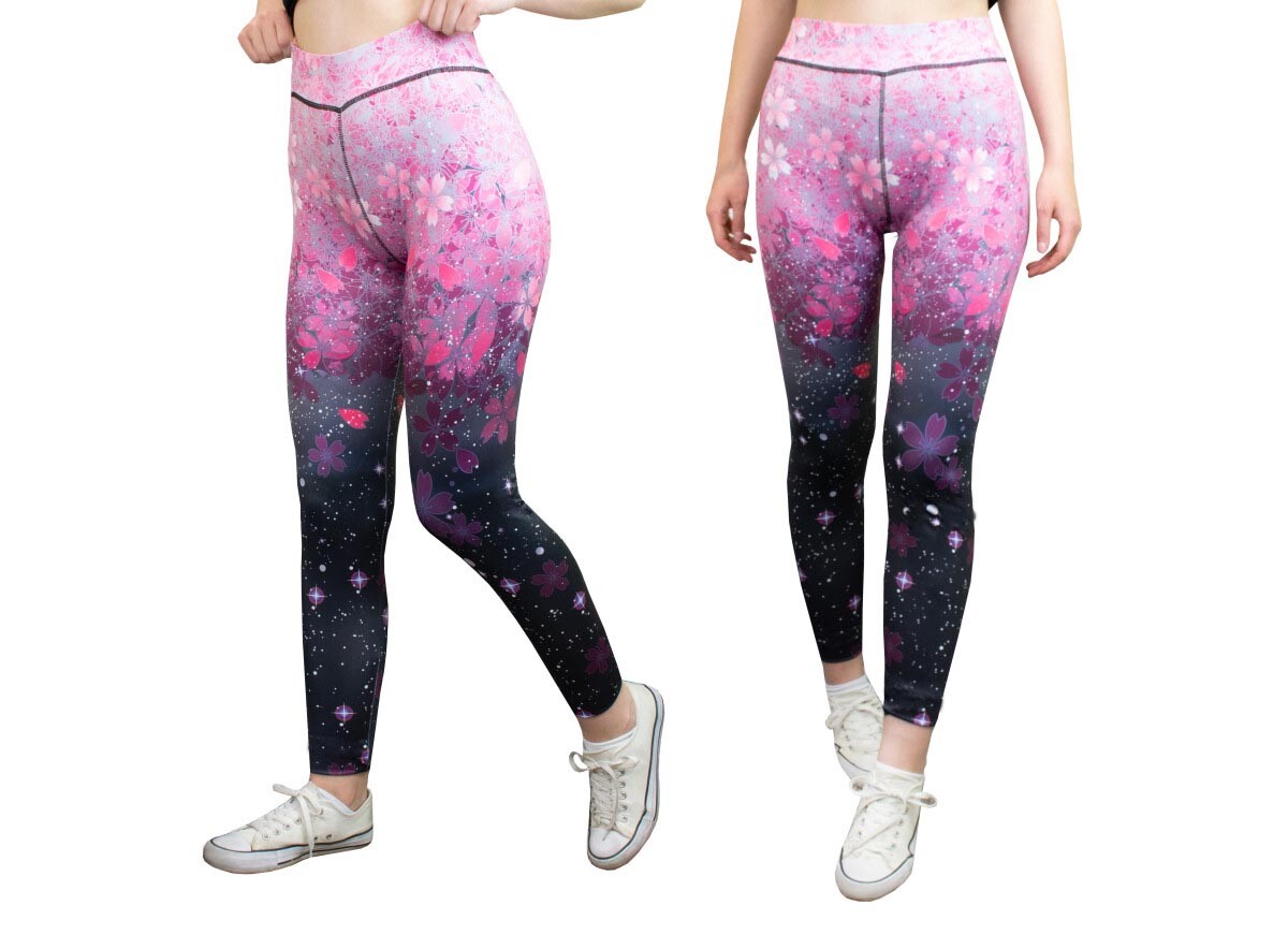 Sportovní legíny na jógu, růžové vel. L/XL