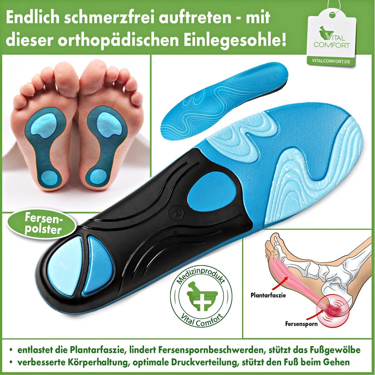 1 pár vložek Vital Comfort, vel. 39-41