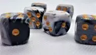 Dice4friends Dice Set D6 Two Toned: Black/White (12x)