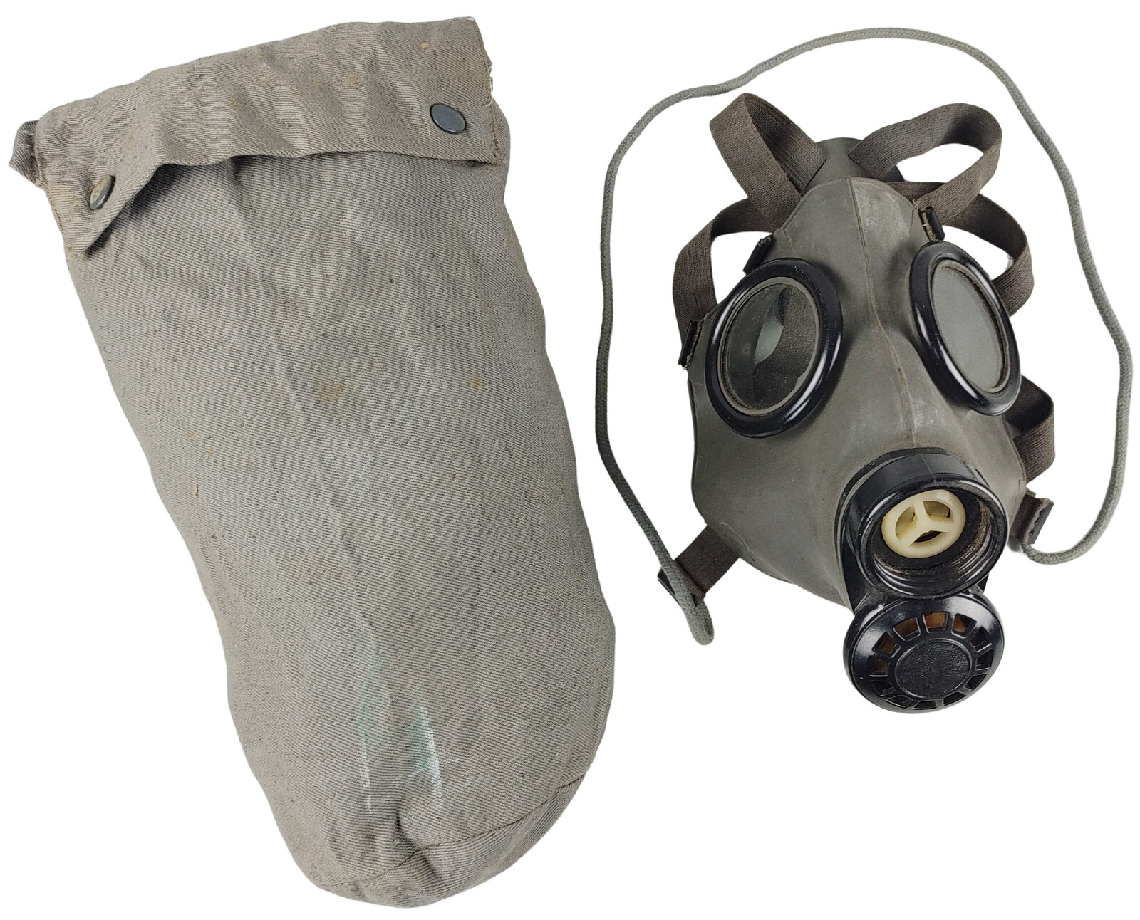 Plynová maska FM3 CO1 Československo originál Varianta: použitá maska a taška