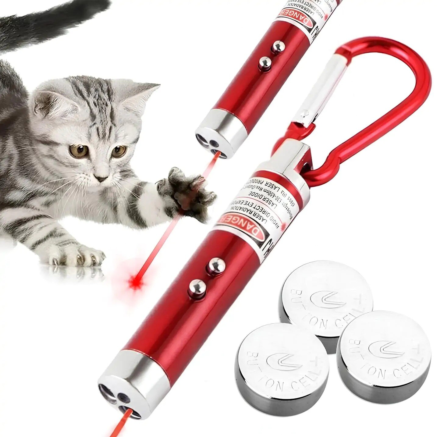 Mini svítilna na klíče 3v1 Led Laser UV světlo NUXIE® LEDLight Barva: Zelená