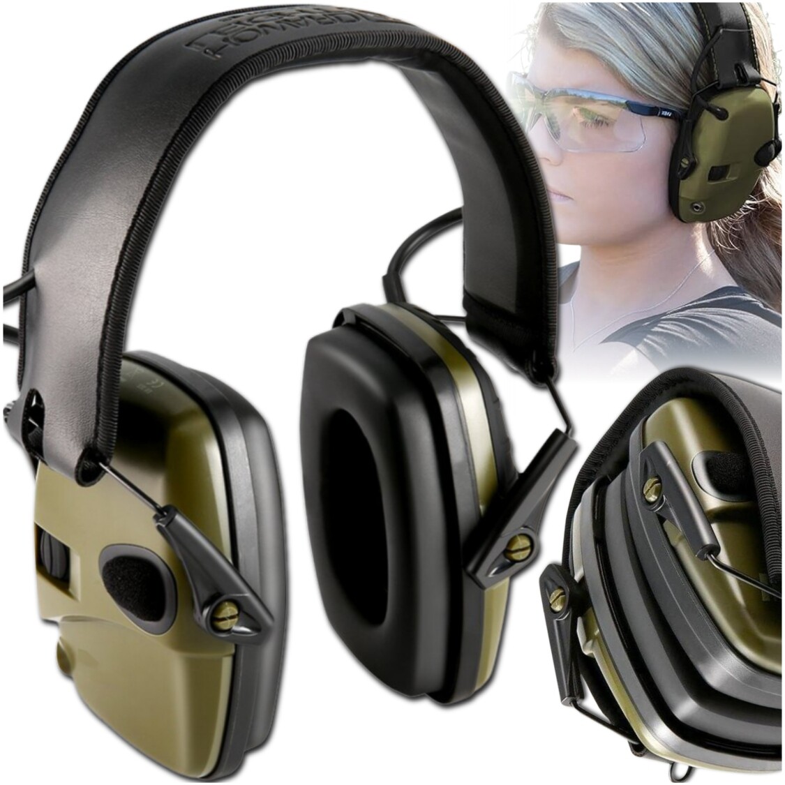 Aktivní elektronické chrániče sluchu zelené West Snipe™