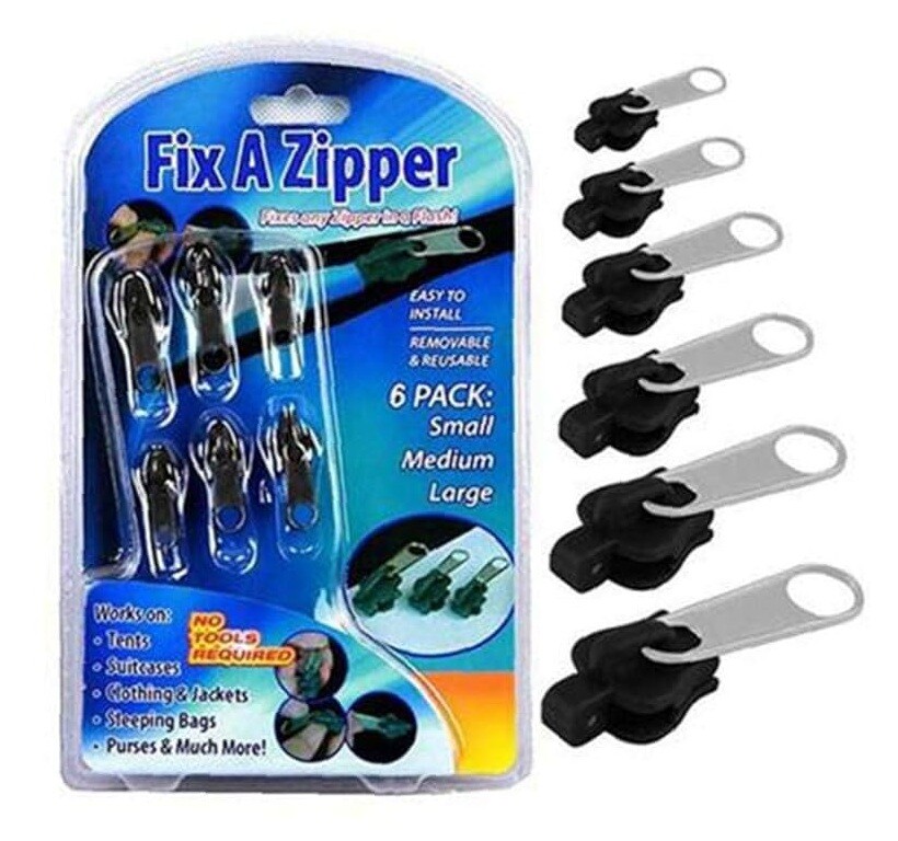 Sada náhradních jezdců k rychlé opravě zipů