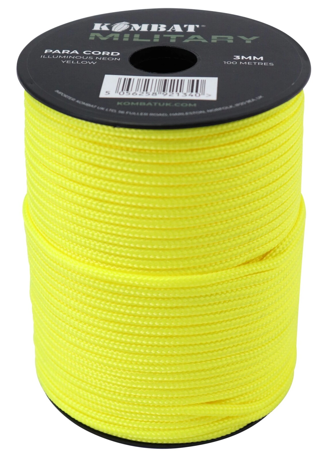 Šňůra padáková 3mm paracord 100m na cívce Kombat® signální žlutá