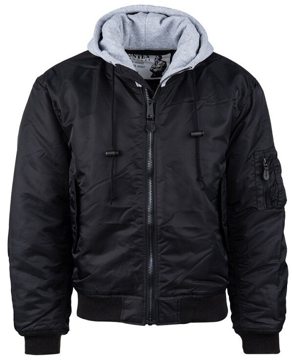 Bunda bomber MA1 s kapucí černá Fostex® Vyberte velikost: XS