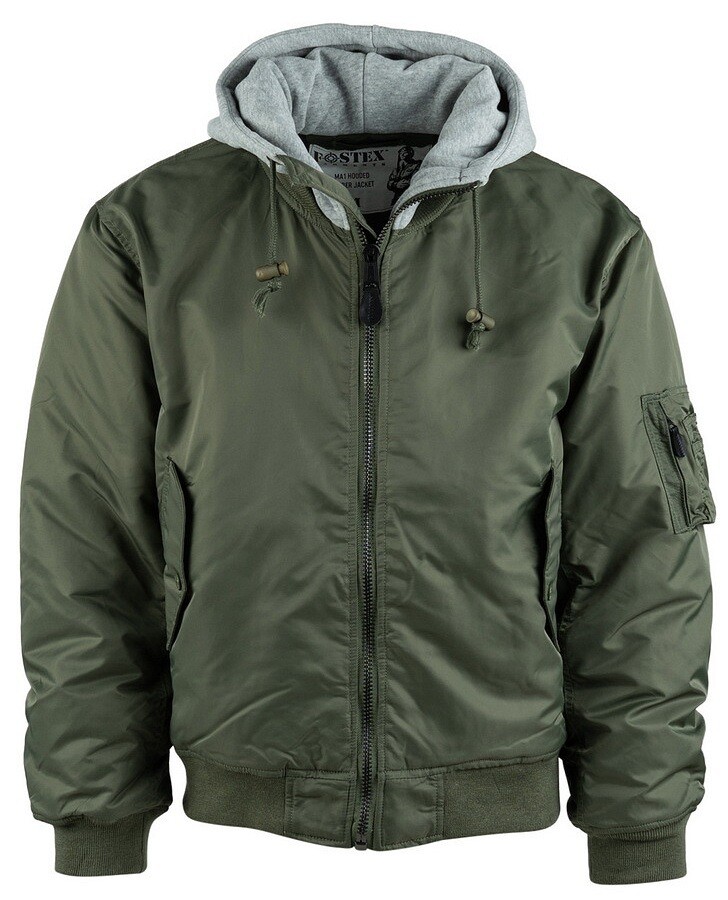 Bunda bomber MA1 s kapucí zelená Fostex® Vyberte velikost: 3XL