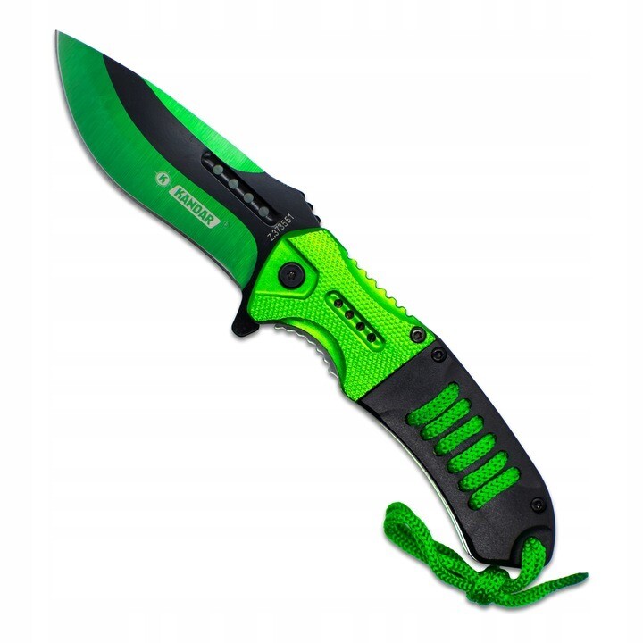 Nůž zavírací poloautomatický s pouzdrem zelený KANDAR® N-443