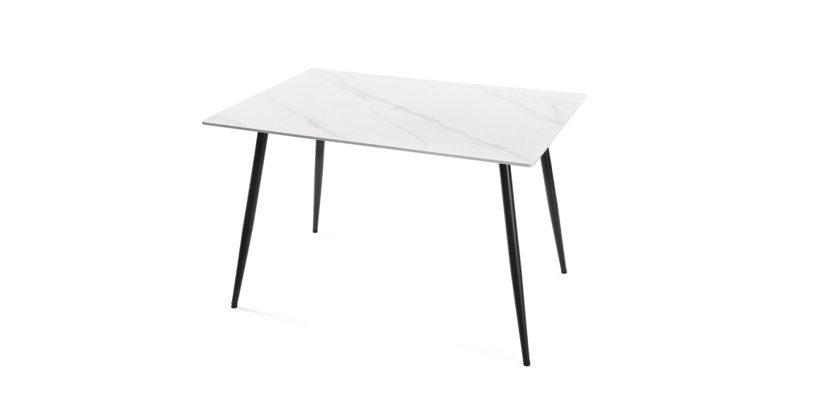 Jídelní stůl NEVME 120x80 cm, bílý mramor/kov