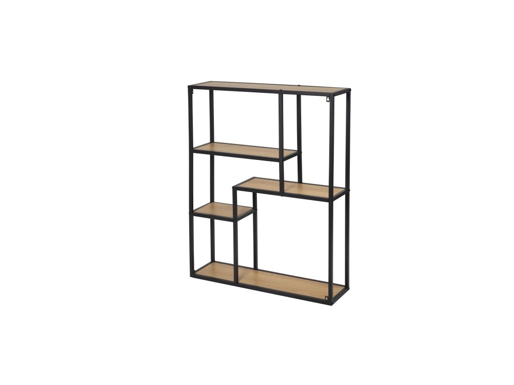 Regál ZELCAN 3, přírodní/kov