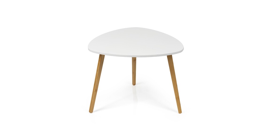 Konferenční stolek TERELXER 55, bílá/bambus