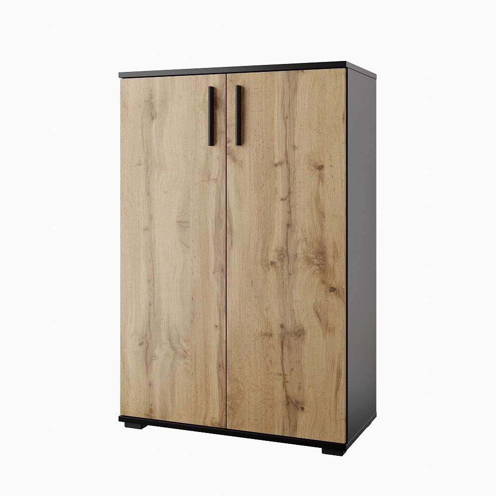 Komoda NEJBY GIANNI, černá/dub wotan - II. jakost, POUZE OSOBNÍ ODBĚR