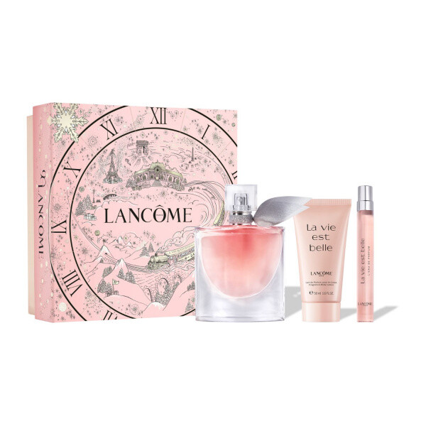 Lancôme La Vie est Belle dárková sada (parfémová voda 50 ml + cestovní balení vůně 10 ml + tělové mléko 50 ml) dámská