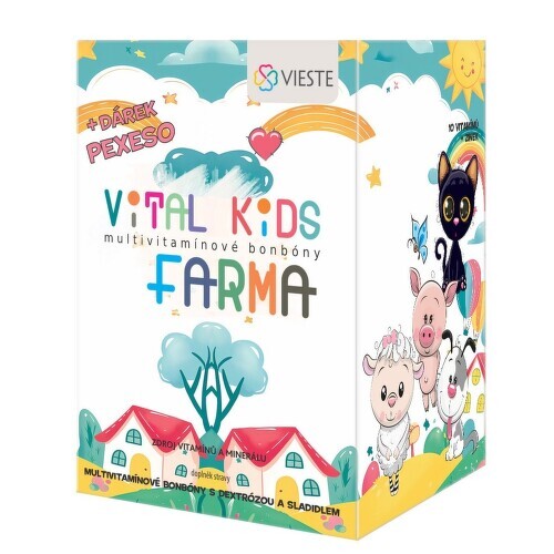 Vieste Vital Kids FARMA Multivitamínové bonbony 12x12+pexeso