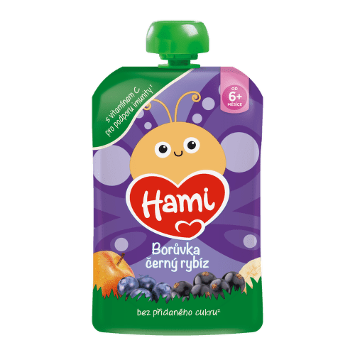Hami Borůvka Černý rybíz kapsička 100g 6m+