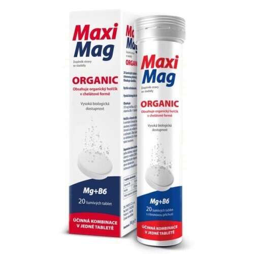 MaxiMag Organic 20 šumivých tablet