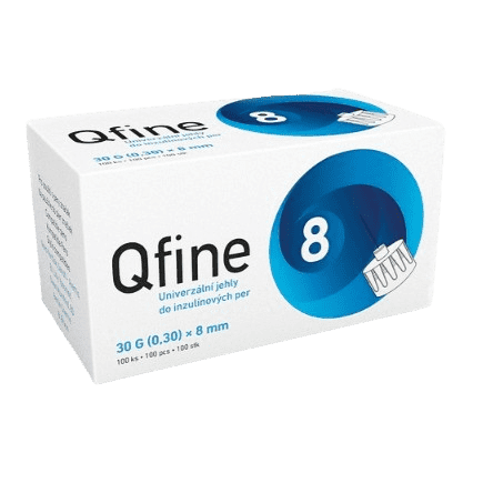 JEHLY QFINE PRO VŠECHNA INZULÍNOVÁ PERA 30 G /0,30 MM X 8 MM,100KS - II. jakost