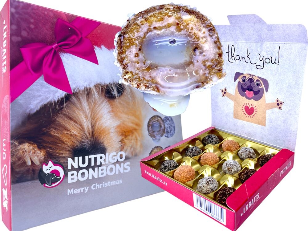 LK Baits Pet Vánoční bonboniéra Nutrigo Bonbons Merry Christmas pro větší psy