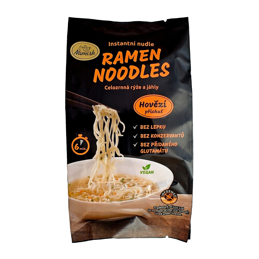 ŇAMISH Instantní nudle celozrnná hovězí bez lepku 57 g