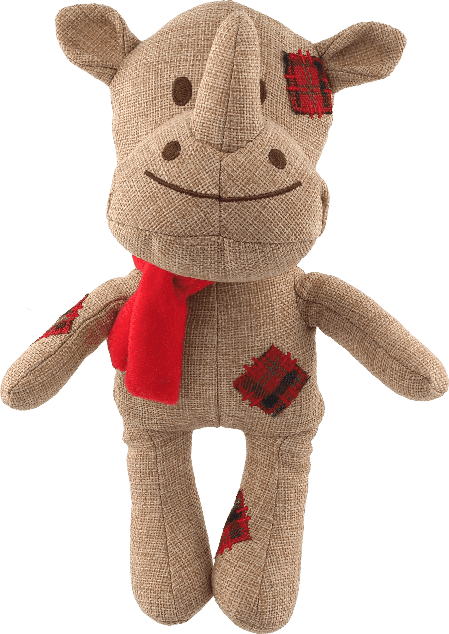 Hračka Dog Fantasy Winter Tale pískací nosorožec z juty 25cm