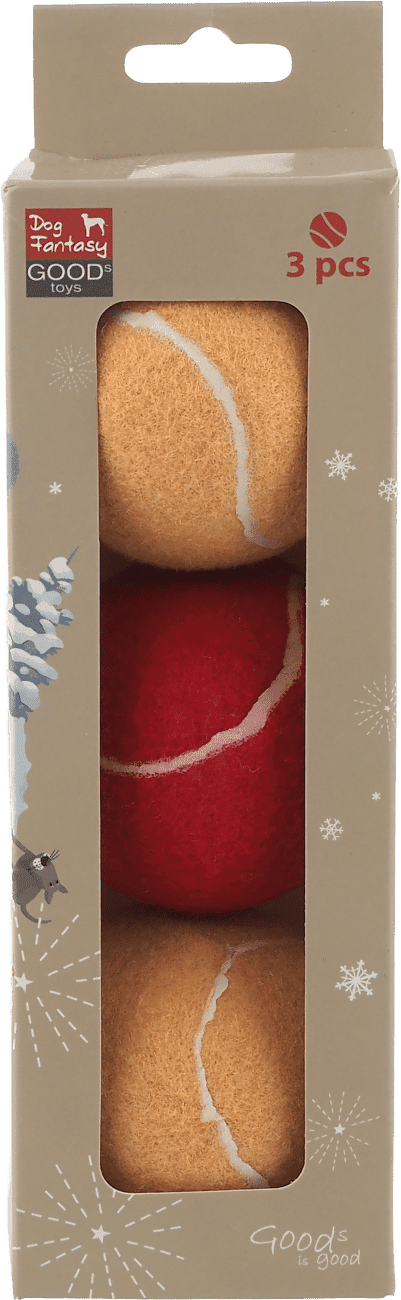 Hračka Dog Fantasy Winter Tale vánoční sada tenisových míčků 3ks