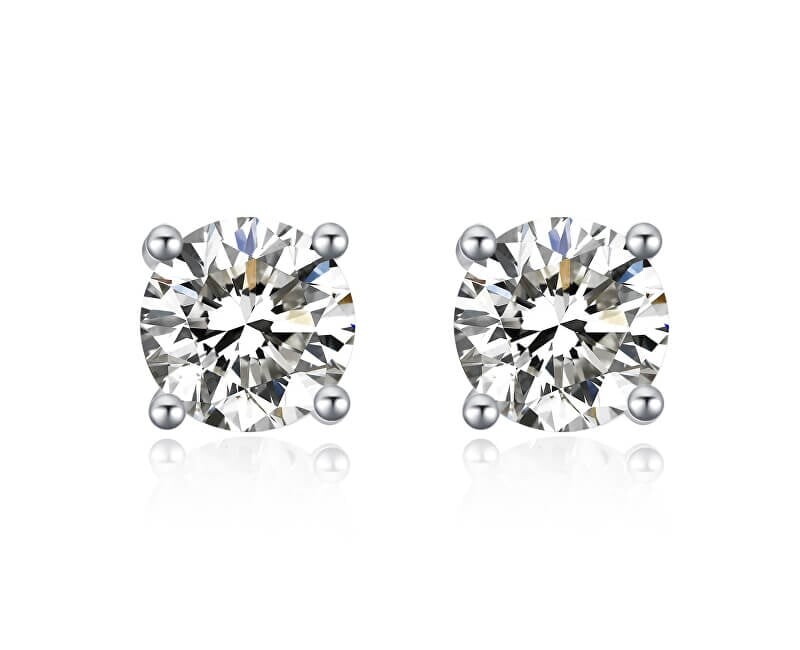 Půvabné peckové náušnice se zirkony E000143 Moiss / Průměr: 0,6 cm