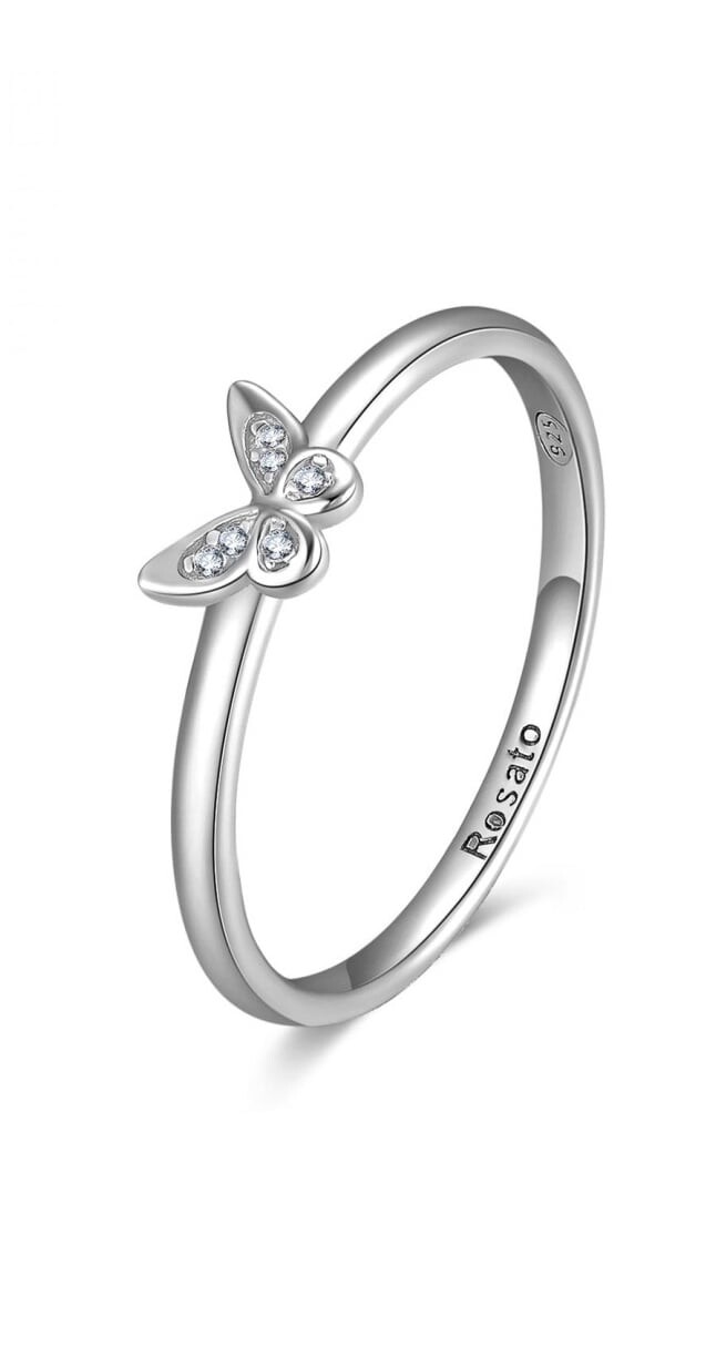 Stříbrný prsten s čirými zirkony Allegra RZA021 Rosato / Obvod: 52 mm - 52 mm