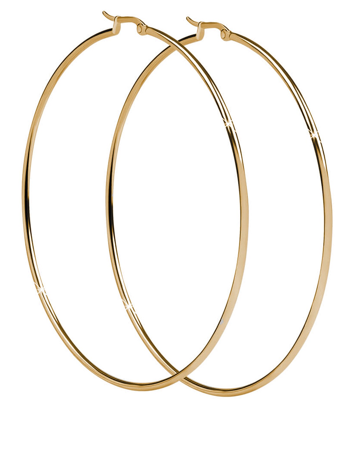 Nadčasové pozlacené náušnice kruhy Troli / Průměr: 8 cm