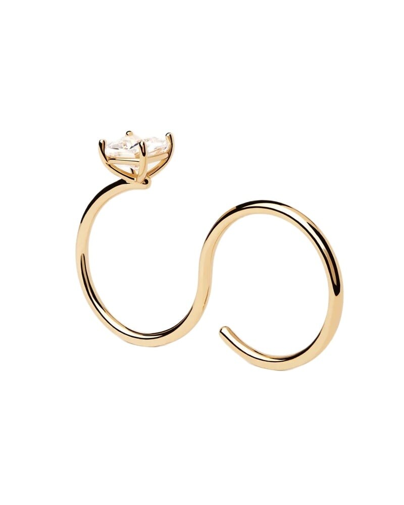 Módní dvojitý pozlacený prsten se zirkonem Sofia AN01-A27 Pdpaola / Obvod: 58 mm - 58 mm