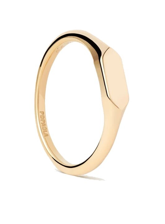 Minimalistický pozlacený prsten Hexagon Mini AN01-C47 Pdpaola / Obvod: 52 mm - 52 mm