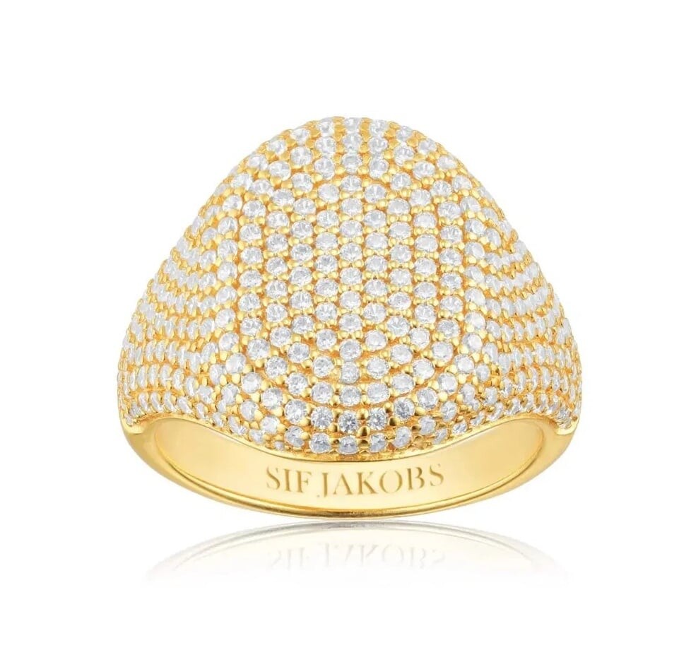 Výrazný pozlacený prsten s kubickými zirkony Capizzi SJ-R42240-CZ-YG Sif Jakobs / Obvod: 58 mm - 58 mm
