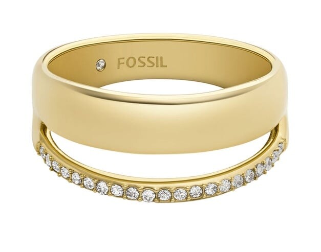 Stylový pozlacený prsten se zirkony Archival JOF01036710 Fossil / Obvod: 54 mm - 54 mm