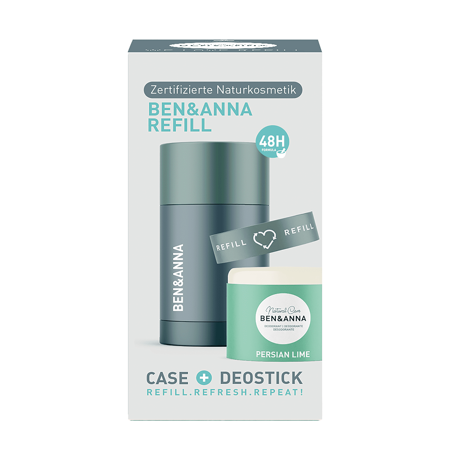Ben & Anna Tuhý deodorant se znovupoužitelným aplikátorem (40 g) - Perská limeta - minimalizuje plastový odpad