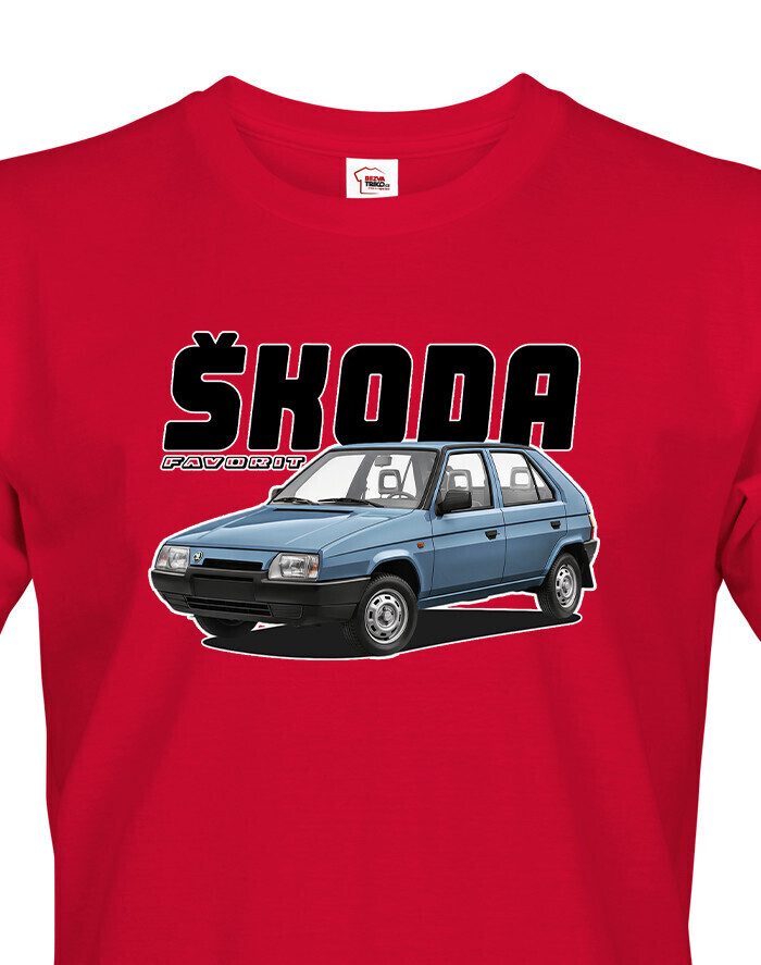 Pánské tričko Škoda Favorit - skvělý dárek pro milovníky škodovek
