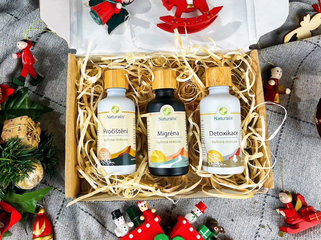 Vánoční sada bylinných tinktur Naturalis (Detoxikace) - 3 ks