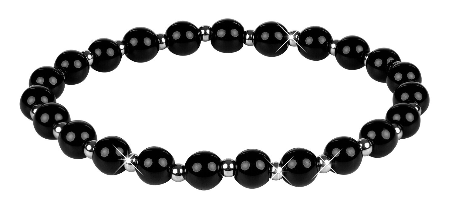 Korálkový náramek z onyxu Troli / Délka: 17 cm