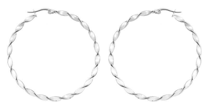 Ocelové kruhové náušnice 2 / 5 cm Troli / Průměr: 4 cm - 2 - 5 cm