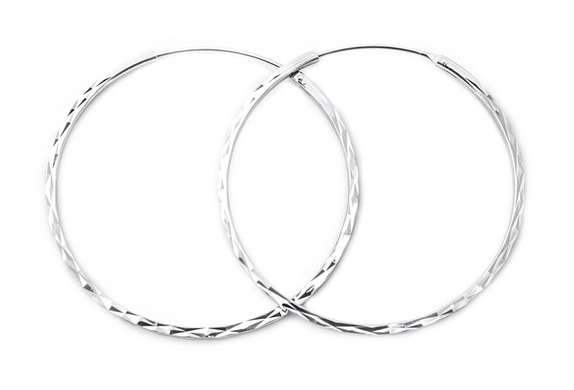 Módní kruhové náušnice ze stříbra AGUC2439/SCS Beneto / Průměr: 5 cm