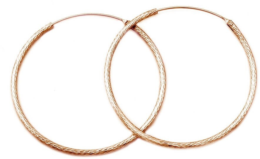 Luxusní bronzové náušnice kruhy ze stříbra AGUC1240/N-ROSE Beneto / Průměr: 5,5 cm