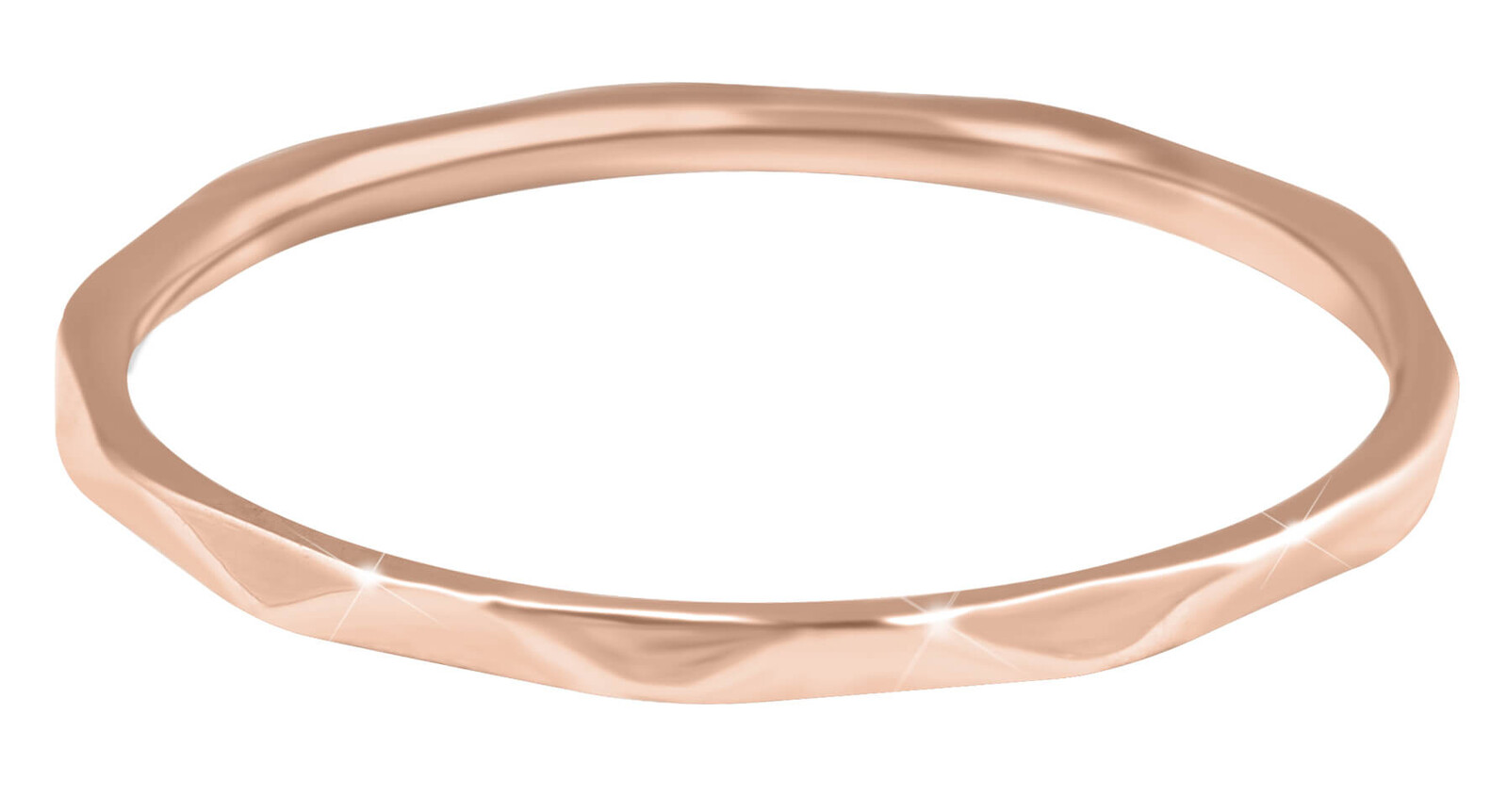 Minimalistický pozlacený prsten s jemným designem Rose Gold Troli / Obvod: 52 mm - 52 mm