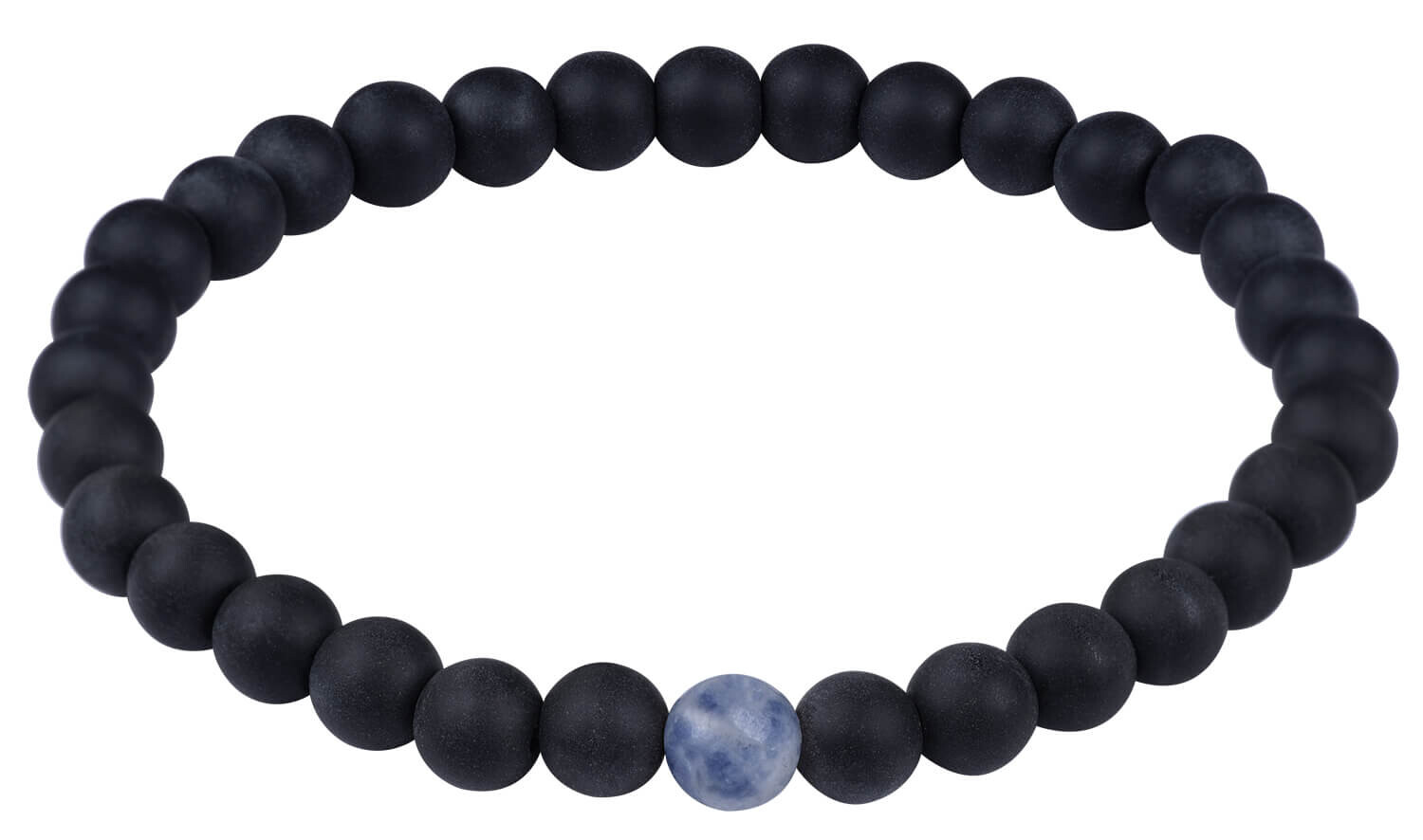 Korálkový náramek z onyxu a modrého jaspisu Troli / Délka: 17 cm